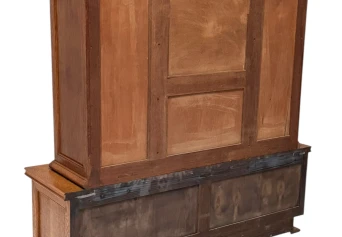 Art Deco Bookcase or Display Cabinet with Glass Sliding Doors, 1930s